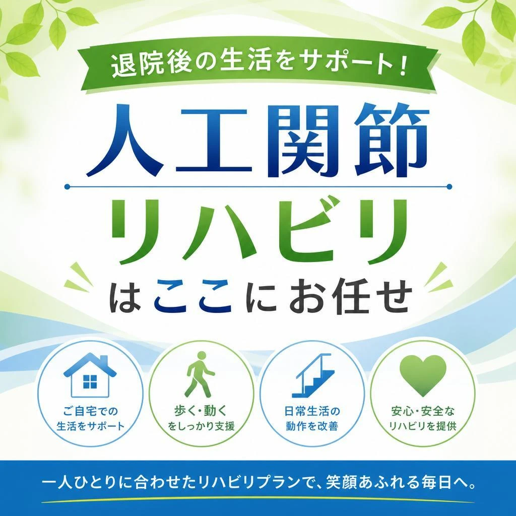 退院後の生活をサポート！人工関節リハビリはここにお任せ